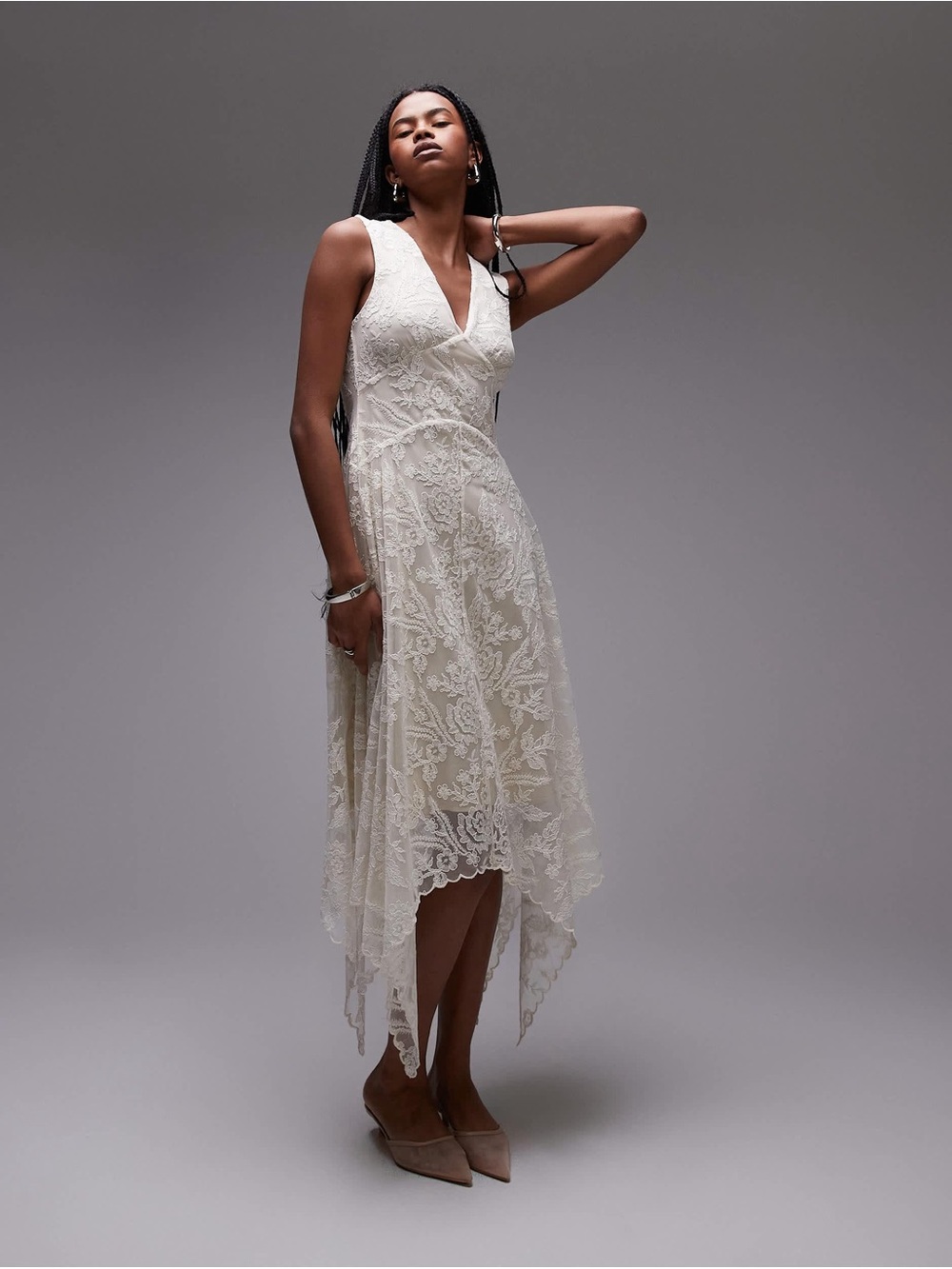 & Other Stories Women's Ivory Lace Dress NWT 6